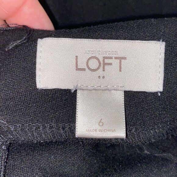 Loft Women's Black Knee Length Back Zip Pencil Skirt Size 6 - Picture 5 of 5